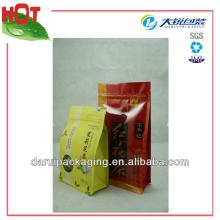 Empty plastic stand up tea bag with zipper