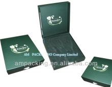 Quality hinged champagne packaging box with EVA insert for champagne and glass