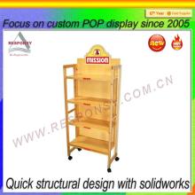 stands for chewing gum display for wooden layered chewing gun shelves display