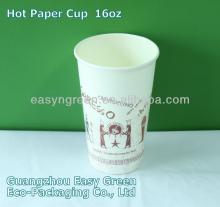 Eco Green Disposable Hot Paper Cup 16 oz