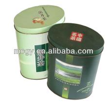 metal oval recyclled metal tin cans Chinese tea packaging