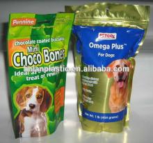 custom printed plastic ziplock pet food bag/reclosable pet food bag