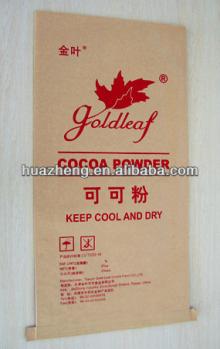 High quality kraft paper valve bag for Cocoa powder