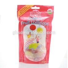 stand up lollipop bag zipper top bags/lollipops packaging pouch/design your own plastic bag