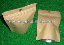 wholesale brown ziplock stand up kraft paper bag