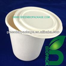 100% eco-friendly sugarcane bagasse pulp cup with Lid