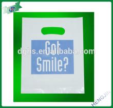 corn starch patch handle bag/ die cut bags