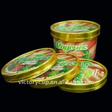 ice cream cup with paper lid