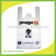 White cheap corn starch degradable t shirt bag plastic