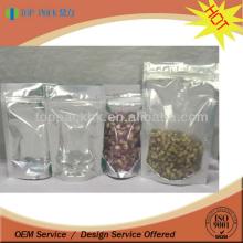 Green tea bag/ transparent foil tea bag/ foil nuts bag with front clear