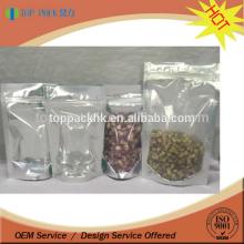 16oz Green tea bag/ transparent foil tea bag/ foil nuts bag with front clear