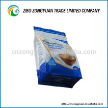 Square bottom plastic bag with die cut handle for rice