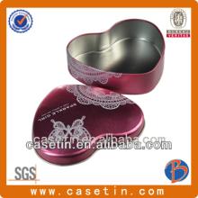 Customized lovely heart shape chocolate bars tin containers