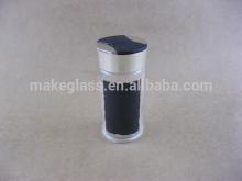 black imprinted logo  glass   spice   jar  for salt or pepper with metal lid
