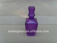beautiful  colored   glass  bottle for wine