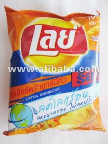 Lay's potato chip - extra barbecue flavoured.