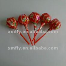 Big bom lollipop with bubble gum
