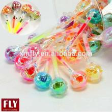 Round Glow Stick Lollipop Candy Chupa Chups With Rainbow Ball Shape