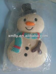 Christmas snowman shaped assorted flavour marshmallow lollipop candy