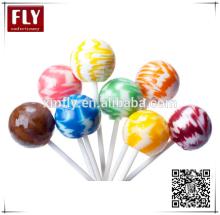 Assorted fruity round sweet stripe rainbow sticks swirl lollipop candy