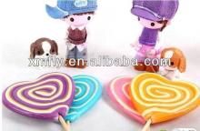 swirl rainbow colors valentine candy heart shaped lollipop