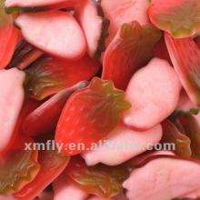 Layed strawberry shape strawberry flavour gummy candy