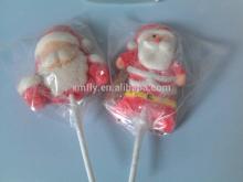 Santa shaped sugar coated marshmallow lollipop