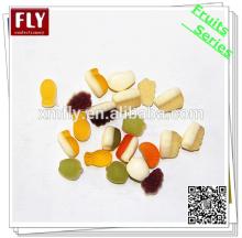 Layered fruit shaped jelly candy sugar free halal sweet fruit gummies