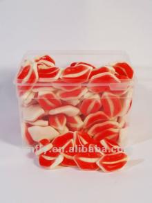 Polybag packing lip shaped sweet gummy candy
