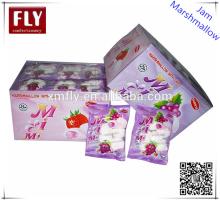 individual wrapped  jam  filling marshmallow packed in color  box 