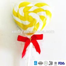70g Yellow&White  Heart   Shape   Lollipop   Candy 