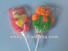 customized bears shape sticks lollipop marshmallow pop candy