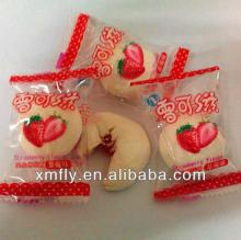 Individual wrapped fruit jam filled marshmallow candy