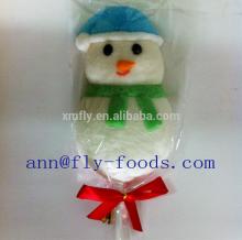Christmas Decoration Snowman Shape Halal Marshmallow Lollipop