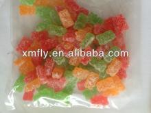 Bulk fruit flavor sour coated gelatin based spray sour gummy bear