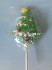 Christmas trees shaped fruit flavour marshmallow lollipop candy