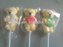Bear shape fruit flavour marshmallow lollipops candy