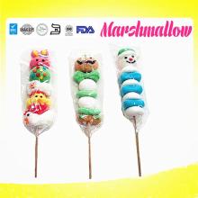 Christmas Design assorted fruit flavour marshmallow lollipop