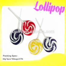 Bag Wrapped Fruit Flavour Sweets Rainbow Flat Lollipops Candy