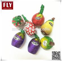 attractive individual wrapped fruit shaped compound candy chocolate