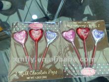 Heart Shape Milk Chocolate Lollipop Candy
