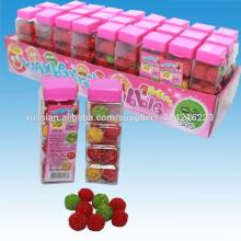 Fruit shaped waxberry bubble gum ball