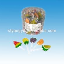 Fruit shaped candy lollipops