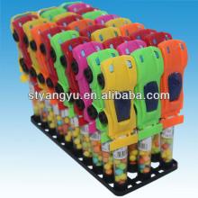 Racing car toy with candy