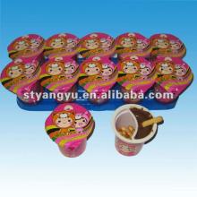 Hot !!! 16g choco cup with crispy biscuit sticks