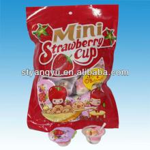Strawberry Flavour Chocolate Cup with Biscuit