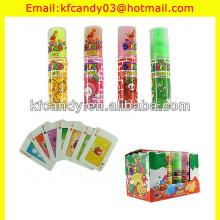 30ml assorted fruit flavor spray candy with playing cards/fruit spray candy/sour spray candy