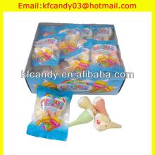 good taste three piece colored ice cream  marshmallow  pop candy with filling