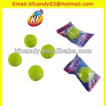Hot selling tennis ball shape center filled bubble gum fruit flavor