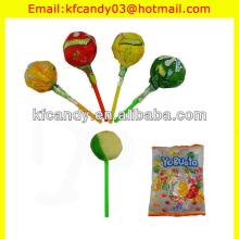 20g high quality colorful round ball yogurt hard lollipop candy